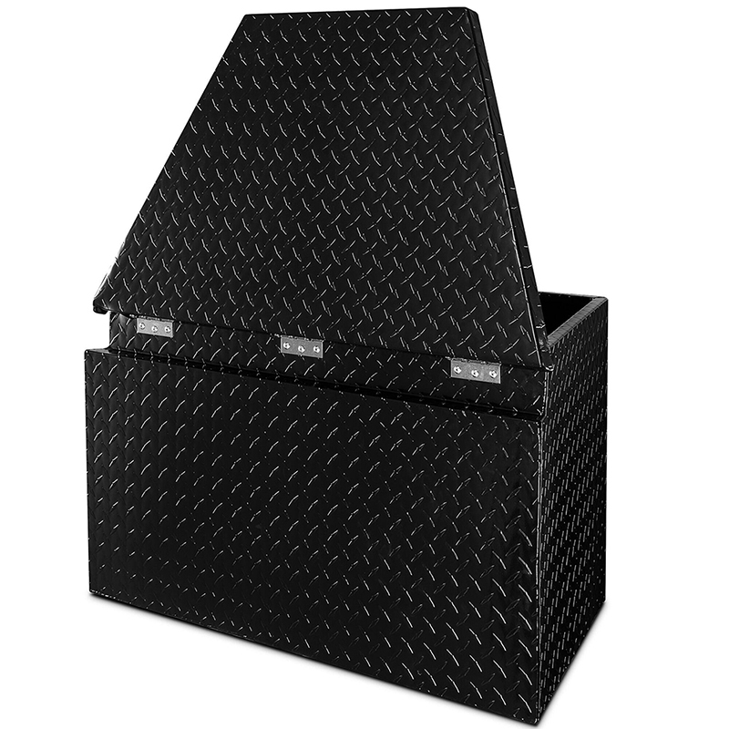 ARKSEN - Caja de herramientas de aluminio con placa de diamante de 36 pulgadas para remolque, organizador de almacenamiento para camioneta, con cerradura y llave, color negro.jpg