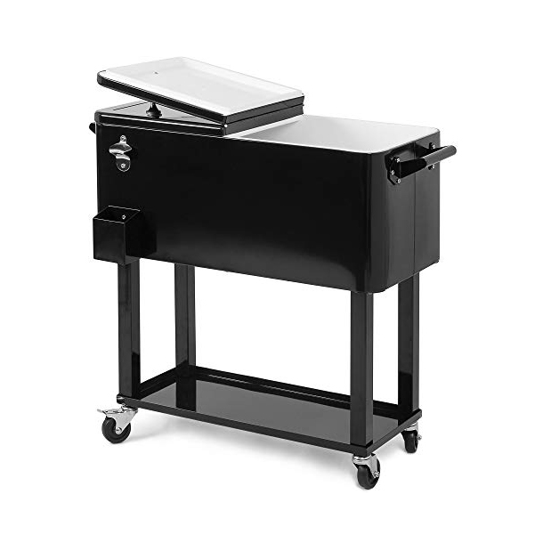 Carrito refrigerador metálico para exteriores de 60 qt/80 qt