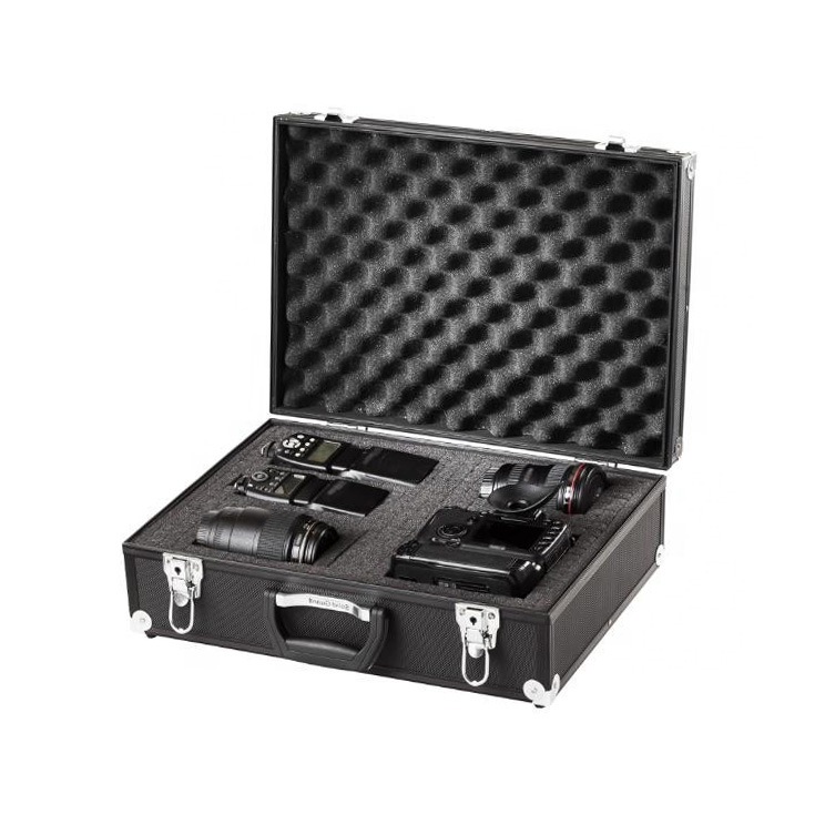 Estuche de aluminio para equipo fotográfico con espuma en cubos a prueba de golpes
