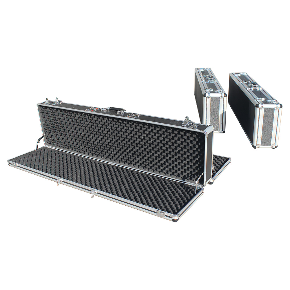 Estuche de aluminio de doble cara para rifle de caza de 47 pulgadas para almacenamiento de 2 armas