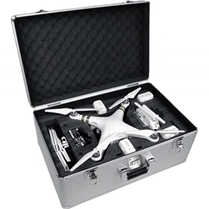 Estuche de aluminio negro personalizado para dron, estuche de transporte Phantom