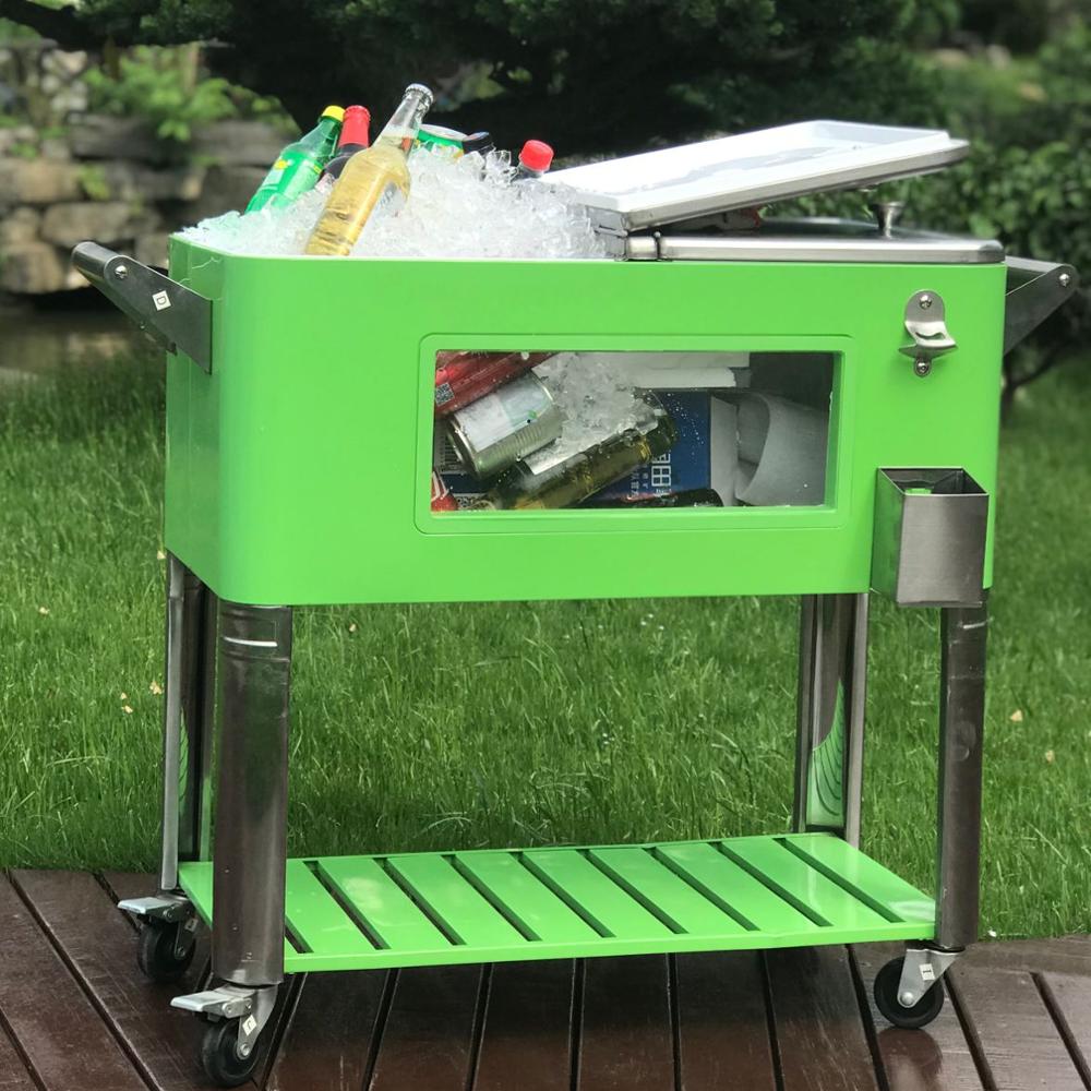Nevera portátil de metal para bebidas y cerveza, ecológica, para camping