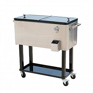 Carrito de refrigeración metálico para patio - Carrito frigorífico rodante