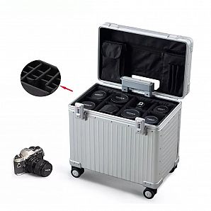 Maletín de herramientas de espuma personalizable con ruedas, carrito de mano, caja de herramientas portátil