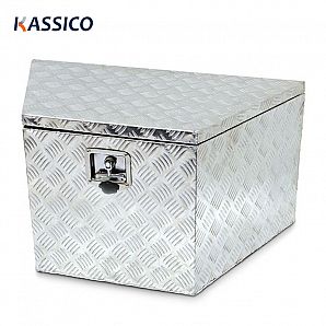 Caja de herramientas de aluminio con barra de tiro montada