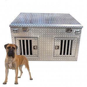 Caja de aluminio para perros de caza con almacenamiento superior para UTE/UTV