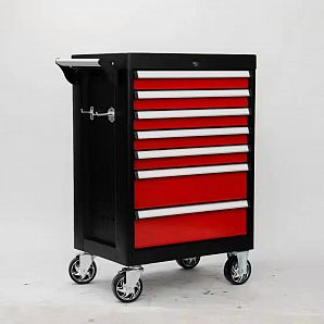 Gabinete para herramientas con carrito de 7 cajones - Caja de herramientas de acero con cerradura