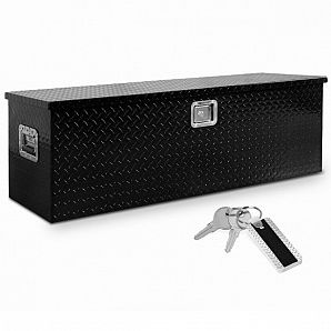 Caja de herramientas de aluminio resistente de 48 pulgadas, color negro