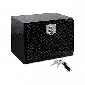 Caja de herramientas de aluminio negra para debajo de la carrocería del camión