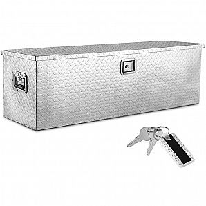 Caja de herramientas de aluminio con placa de diamante para plataforma de camión
