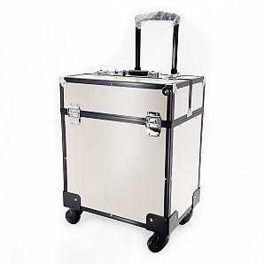 Maletín de aluminio con ruedas para maquillaje y cosméticos