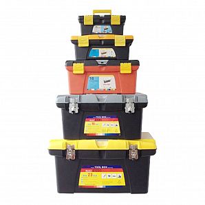 Caja de herramientas de metal y plástico