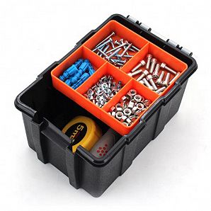 Estuche de plástico multifunción con compartimentos