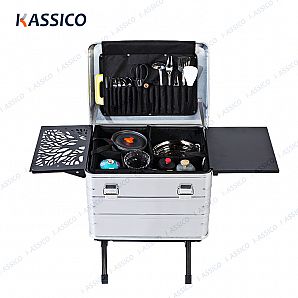 Caja de herramientas portátil de aluminio para cocina de camping