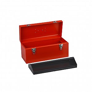 Caja de herramientas portátil de metal con cerradura de 16.9"