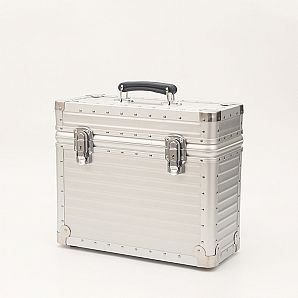 Estuche de transporte para vino de magnesio y aluminio con acolchado de espuma protectora
