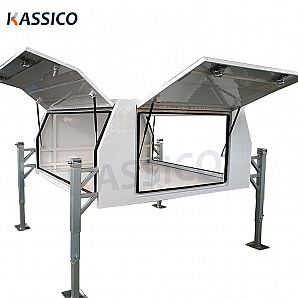 Caja de herramientas UTE de aluminio pintada de blanco