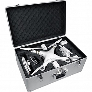 Estuche de aluminio negro personalizado para dron, estuche de transporte Phantom