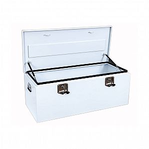 Caja de herramientas para camión de almacenamiento de metal blanco