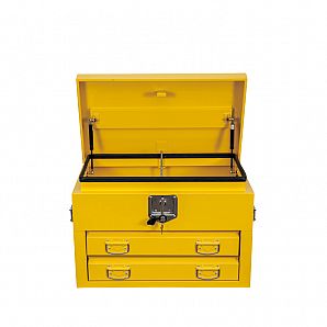 Caja de herramientas de acero y metal con cajones