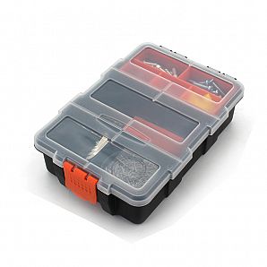 Estuche de almacenamiento con compartimentos organizadores para piezas pequeñas