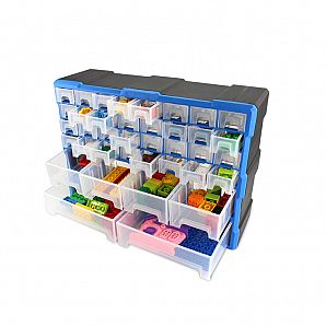Caja de almacenamiento de plástico con 38 cajones para piezas de reparación de automóviles