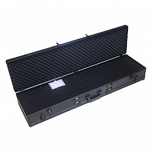 Estuche rígido para herramientas de aluminio de alta calidad, con cierre para pistola y revestimiento de espuma.