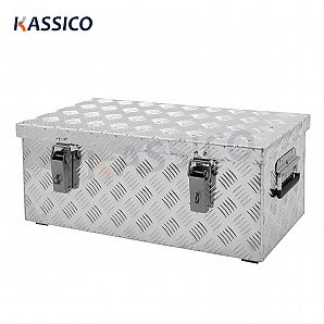 Caja de herramientas de aluminio de 37 l para RV, remolque, coche y camioneta. Organizador de herramientas.